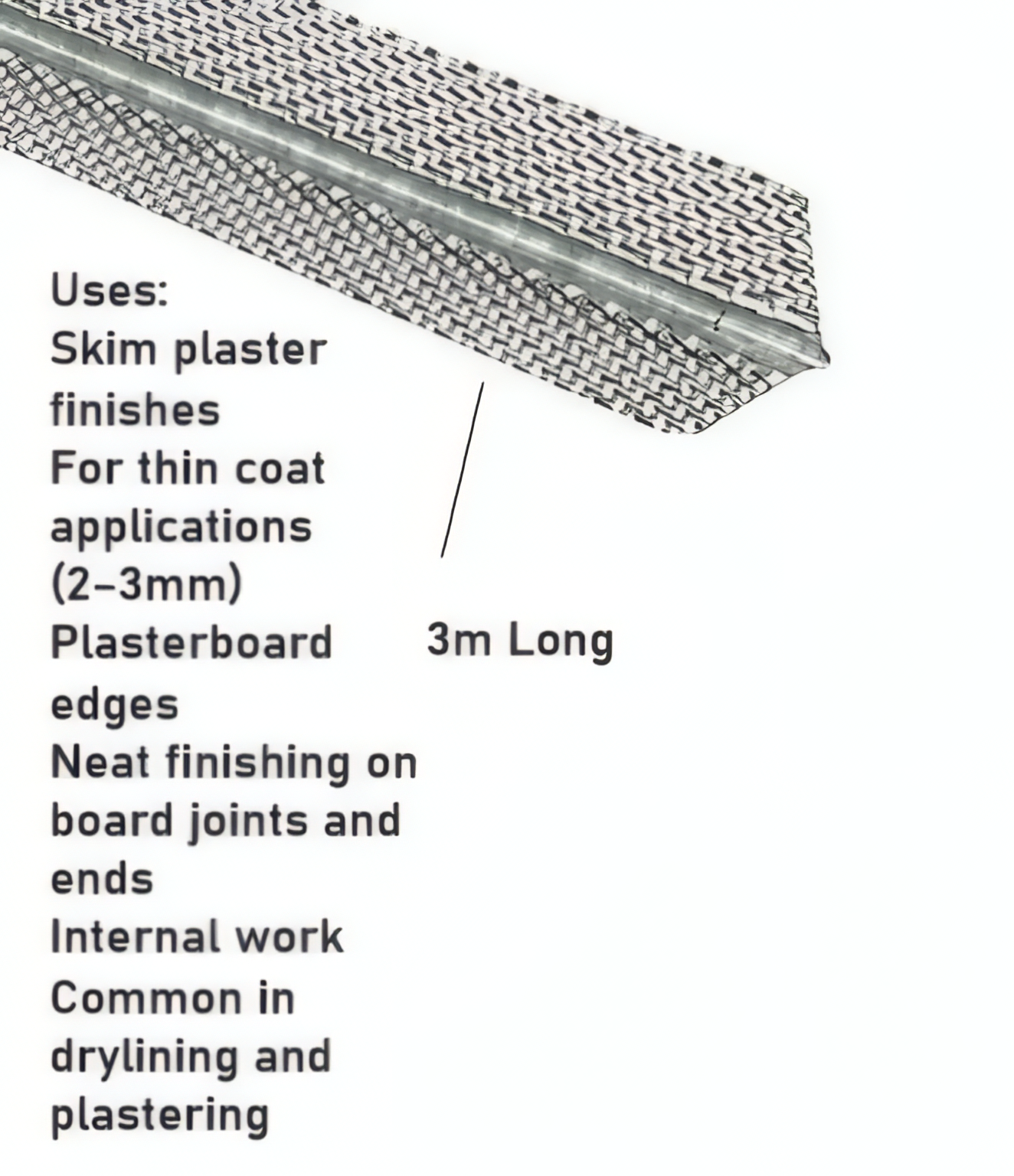 Angle Skimbead (Mini Mesh) Pre Galv 3Mtr Per