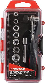 dekton-22pce-ratchet-wrench-bit-socket-set