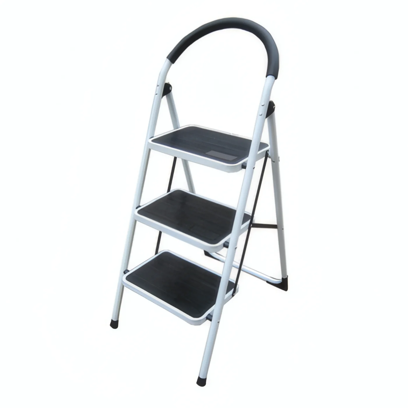 3 Step Steel Ladder White