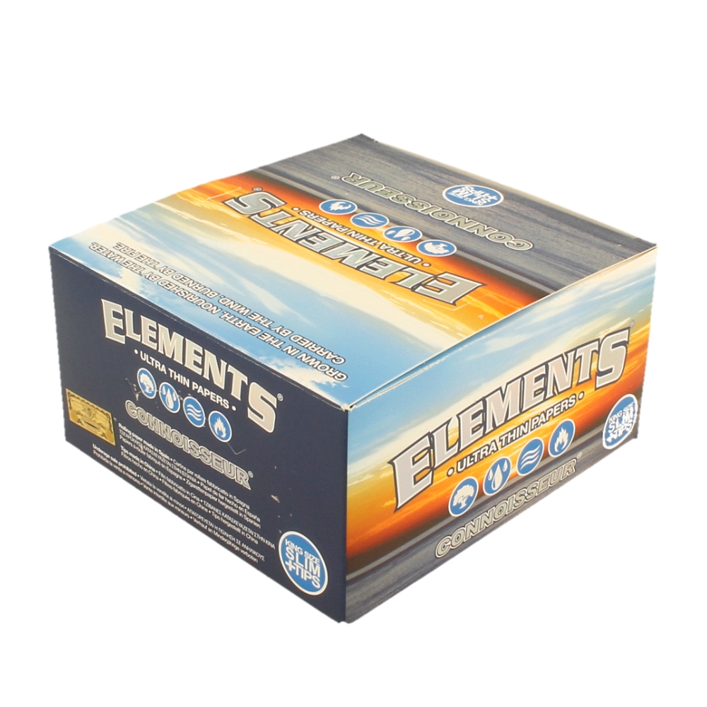 Elements Connoisseur King Slim Papers & Tips 24s