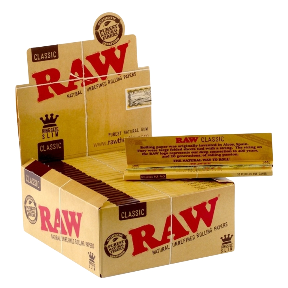 Raw King Size Slim Classic Rolling Papers (50)